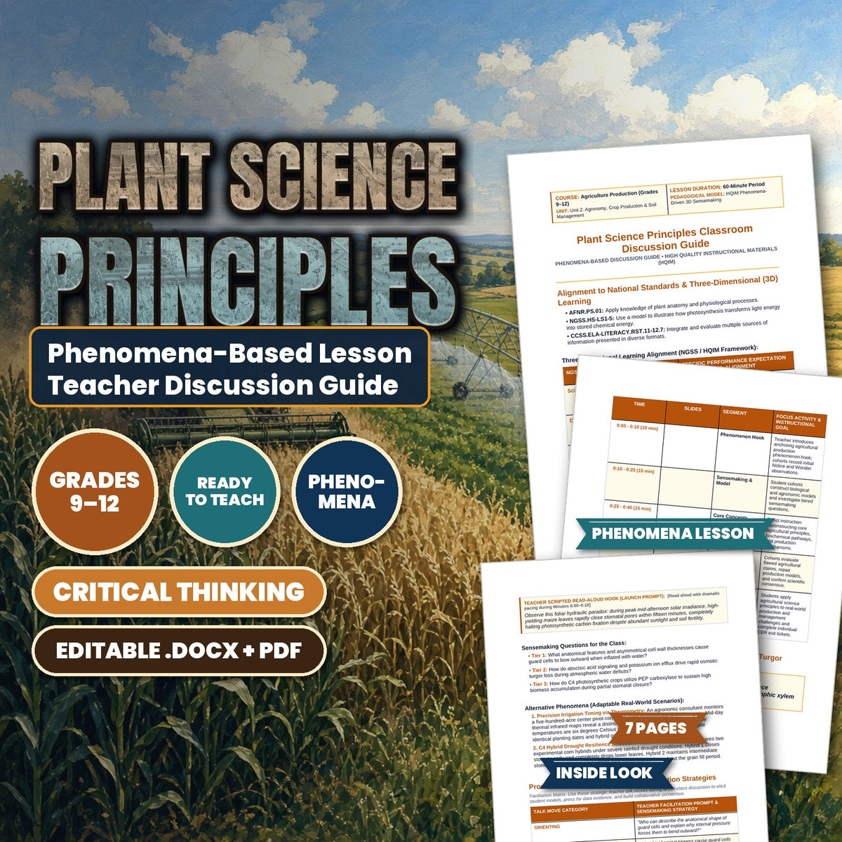 Plant Science Principles Phenomena-Based Lesson: The Stomatal Guard Cell Turgor Transpiration Paradox Teacher Discussion Guide cover