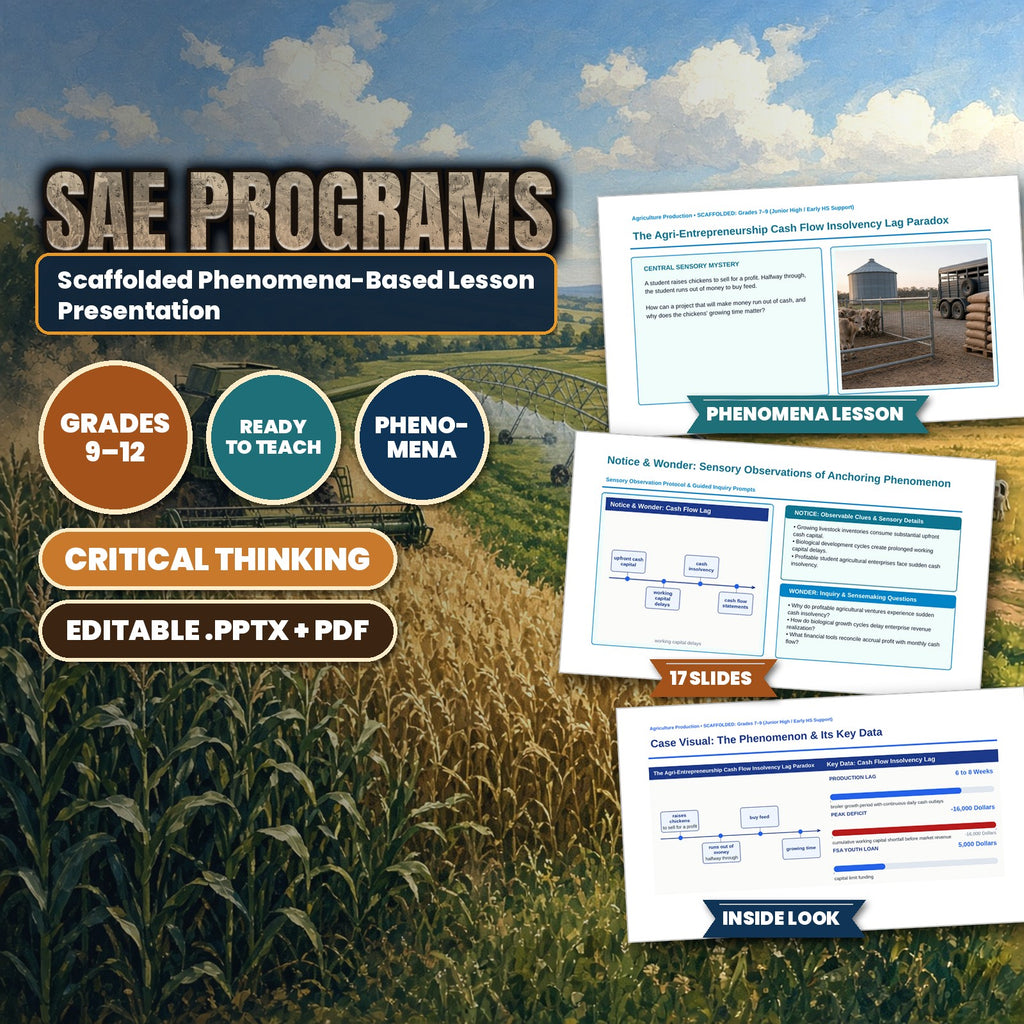 SAE Programs Scaffolded Phenomena-Based Lesson: The Agri-Entrepreneurship Cash Flow Insolvency Lag Paradox Presentation cover