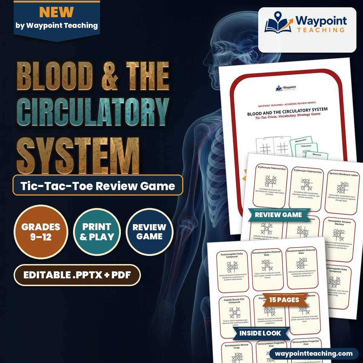 Blood & the Circulatory System Tic-Tac-Toe Review Game cover