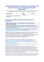 Bone Remodeling: Osteoblasts, Osteoclasts, and Bone Density Loss in Osteoporosis CER Phenomena Worksheet sample page