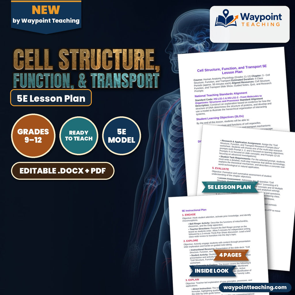 Cell Structure, Function, & Transport 5E Lesson Plan cover