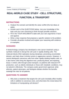 Cell Structure, Function, & Transport Real-World Case Study sample page