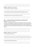 Chemistry of Life & Biological Molecules Bell Ringers & Exit Tickets sample page