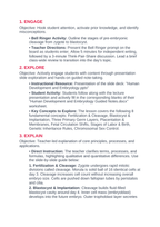 Human Development & Embryology 5E Lesson Plan sample page