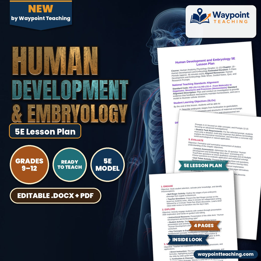 Human Development & Embryology 5E Lesson Plan cover