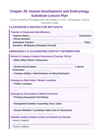 Human Development & Embryology Substitute Lesson Plan sample page