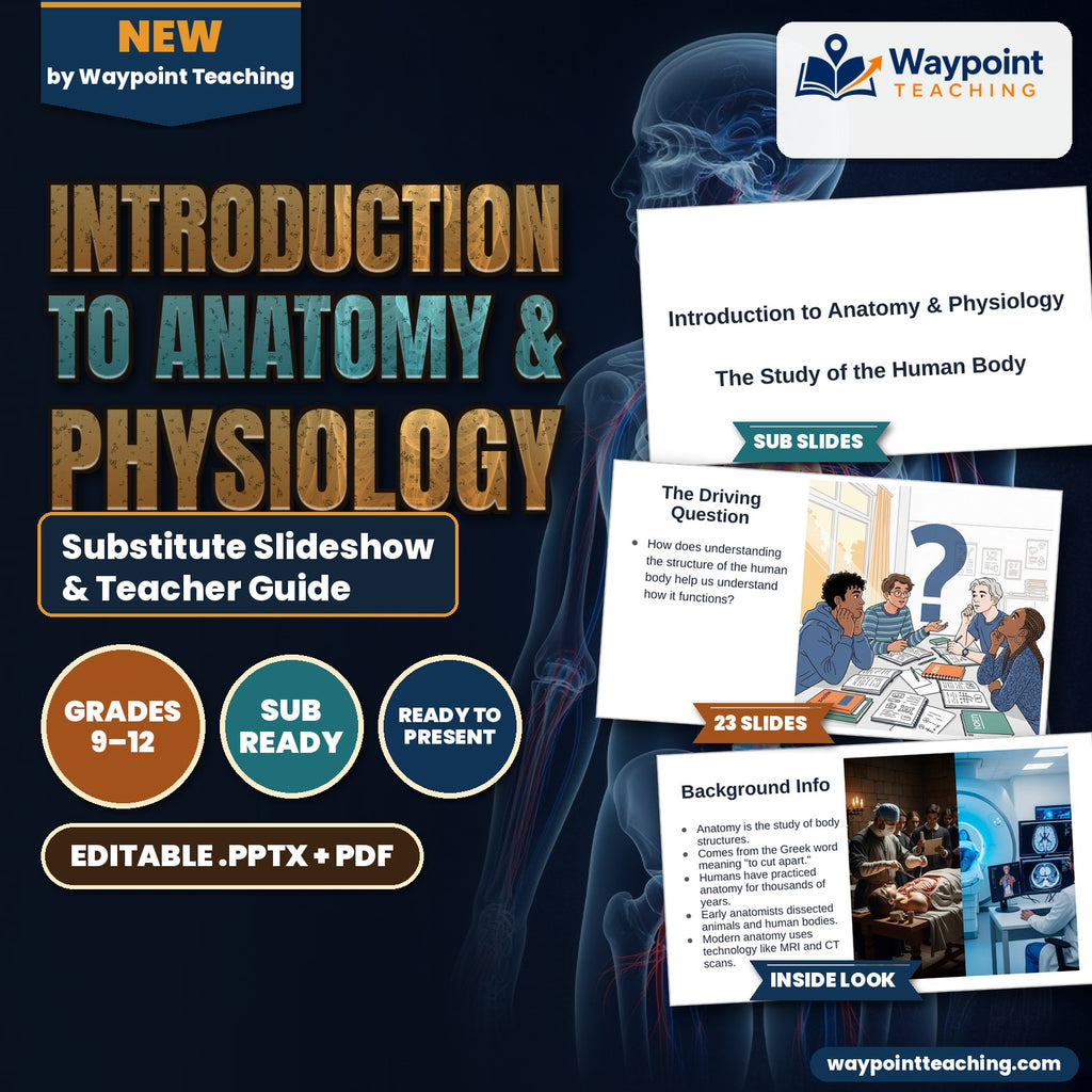 Introduction to Anatomy & Physiology Substitute Slideshow & Teacher Guide cover