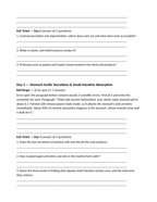 The Digestive System Bell Ringers & Exit Tickets sample page