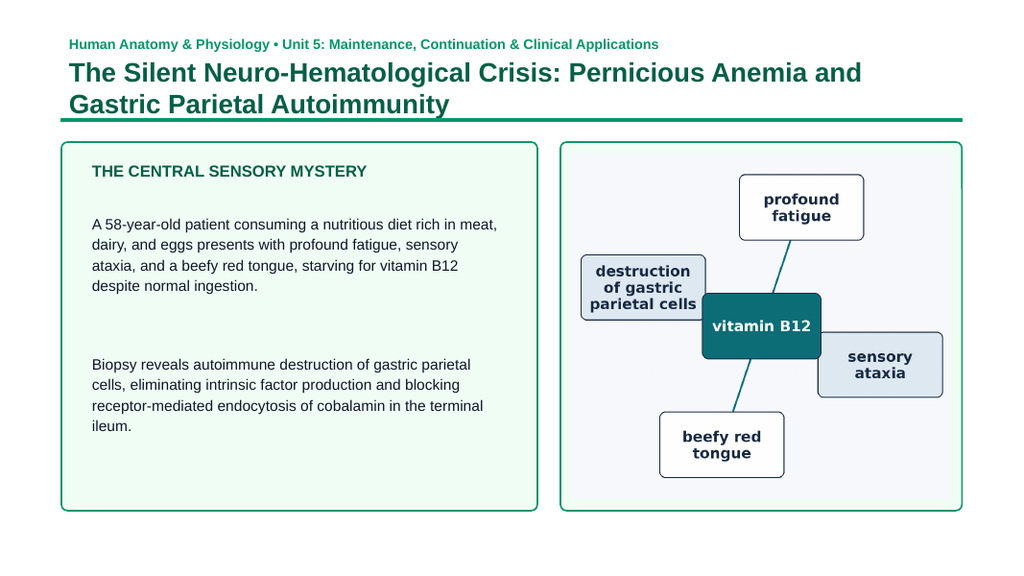 The Digestive System Phenomena-Based Lesson: The Silent Neuro-Hematological Crisis: Pernicious Anemia and Gastric Parietal Autoimmunity Presentation sample page