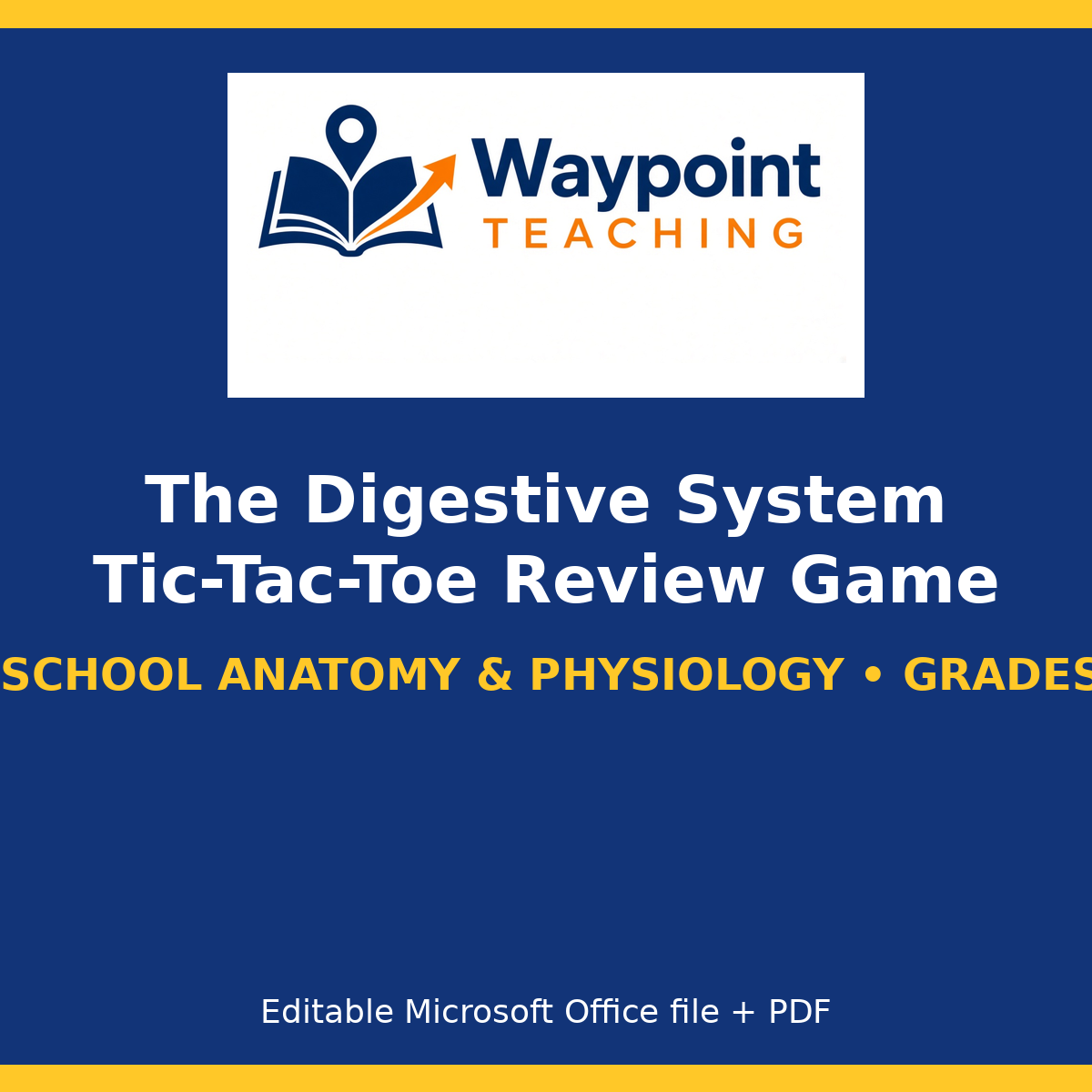 The Digestive System Tic-Tac-Toe Review Game cover