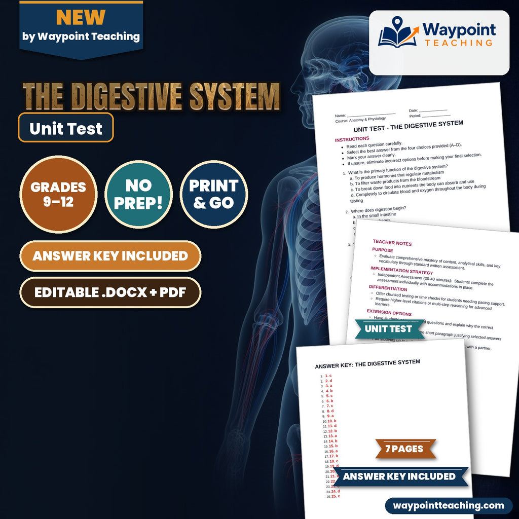 The Digestive System Unit Test cover