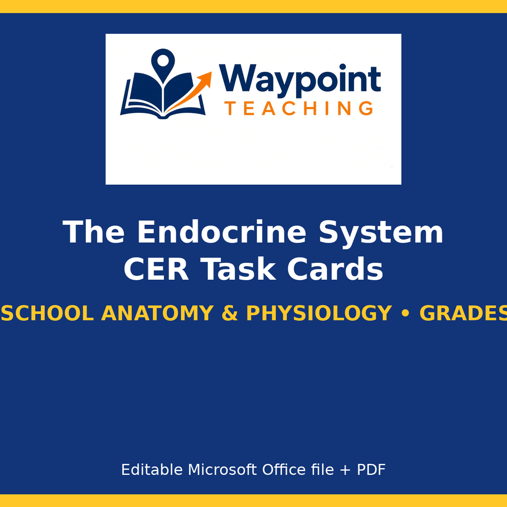 The Endocrine System CER Task Cards cover