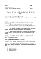 The Integumentary System Lesson Quiz sample page