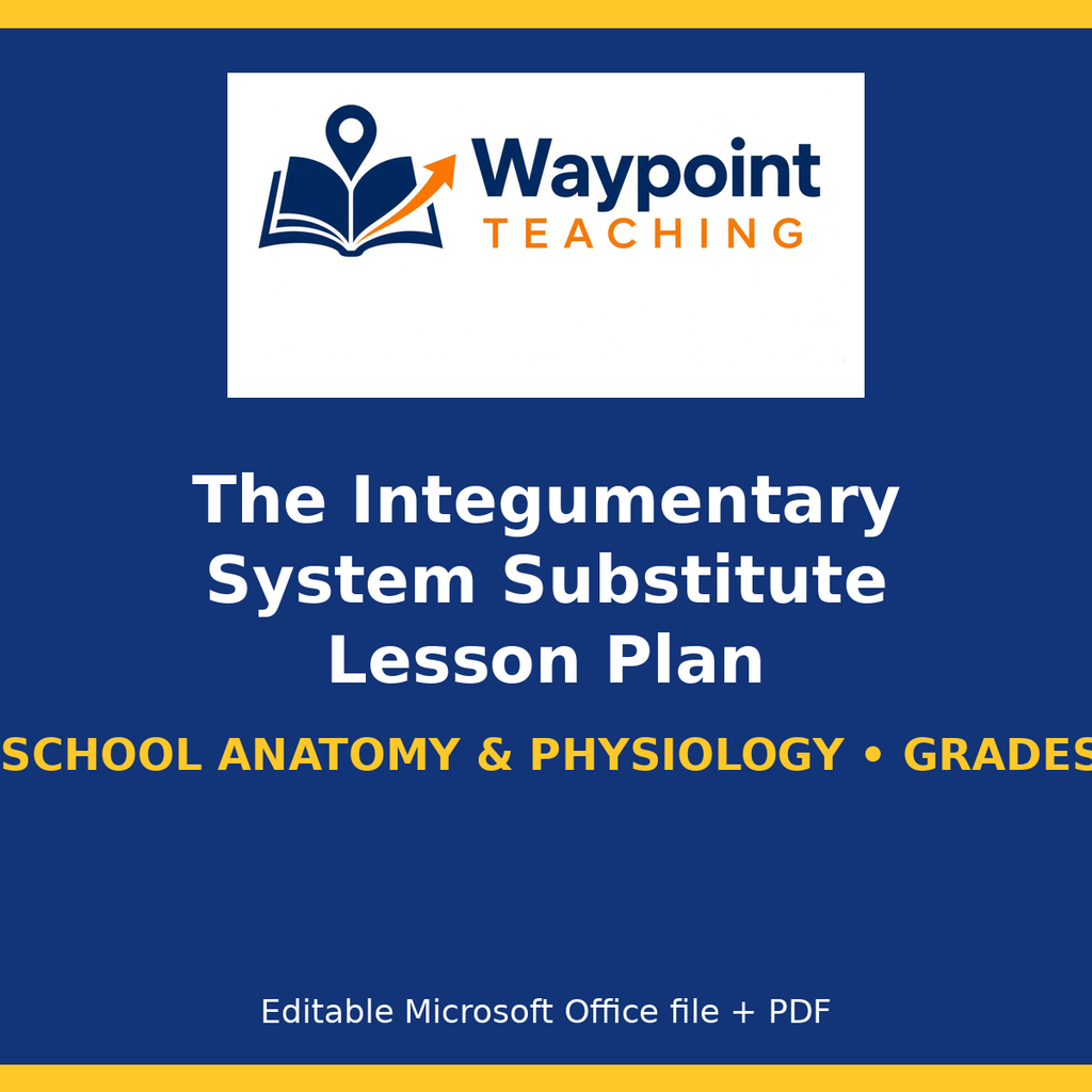 The Integumentary System Substitute Lesson Plan cover