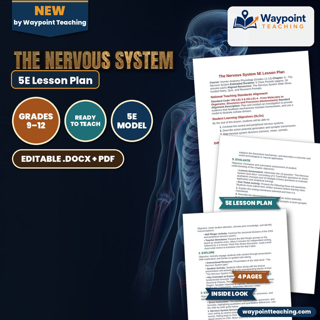 The Nervous System 5E Lesson Plan cover