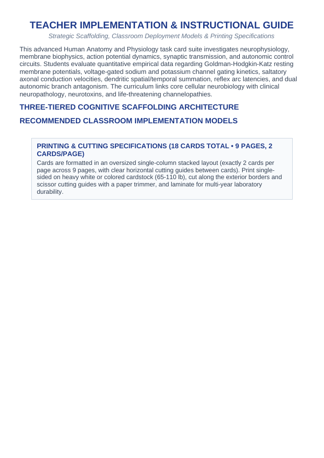 The Nervous System CER Task Cards sample page