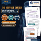 The Nervous System Fill-in-the-Blank Vocabulary Worksheet cover