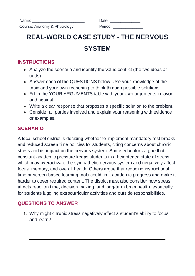 The Nervous System Real-World Case Study sample page