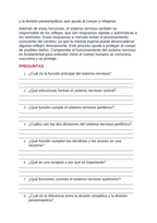 The Nervous System Spanish Reading Passage & Comprehension Questions sample page