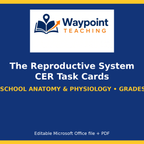 The Reproductive System CER Task Cards cover