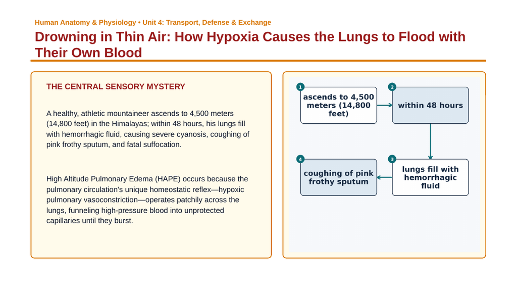 The Respiratory System Phenomena-Based Lesson: Drowning in Thin Air: How Hypoxia Causes the Lungs to Flood with Their Own Blood Presentation sample page