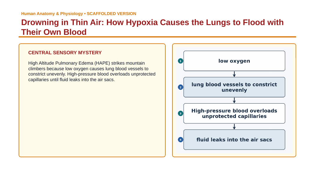 The Respiratory System Scaffolded Phenomena-Based Lesson: Drowning in Thin Air: How Hypoxia Causes the Lungs to Flood with Their Own Blood Presentation sample page