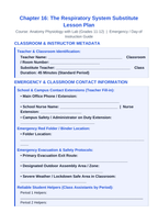The Respiratory System Substitute Lesson Plan sample page