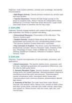 The Sensory Systems 5E Lesson Plan sample page