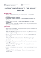 The Sensory Systems Critical Thinking Prompts sample page