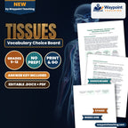 Tissues: Types, Structure, & Function Vocabulary Choice Board cover