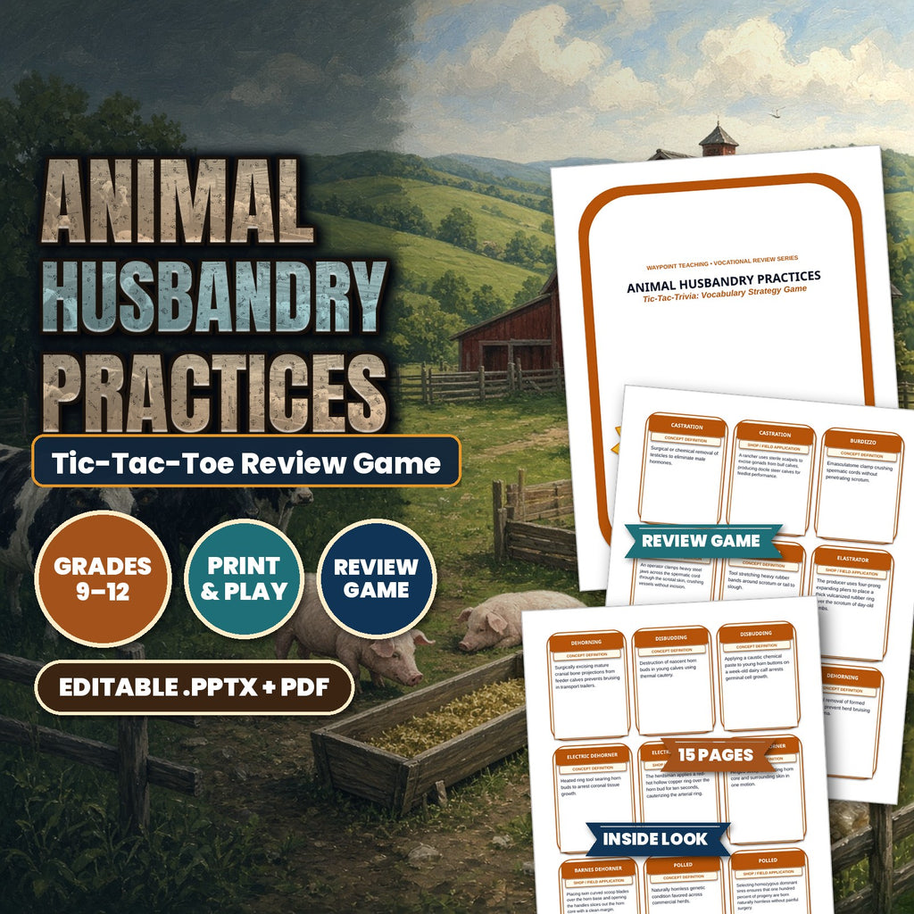 Animal Husbandry Practices Tic-Tac-Toe Review Game cover
