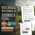 Biological Mechanics of Animals Bell Ringers & Exit Tickets cover