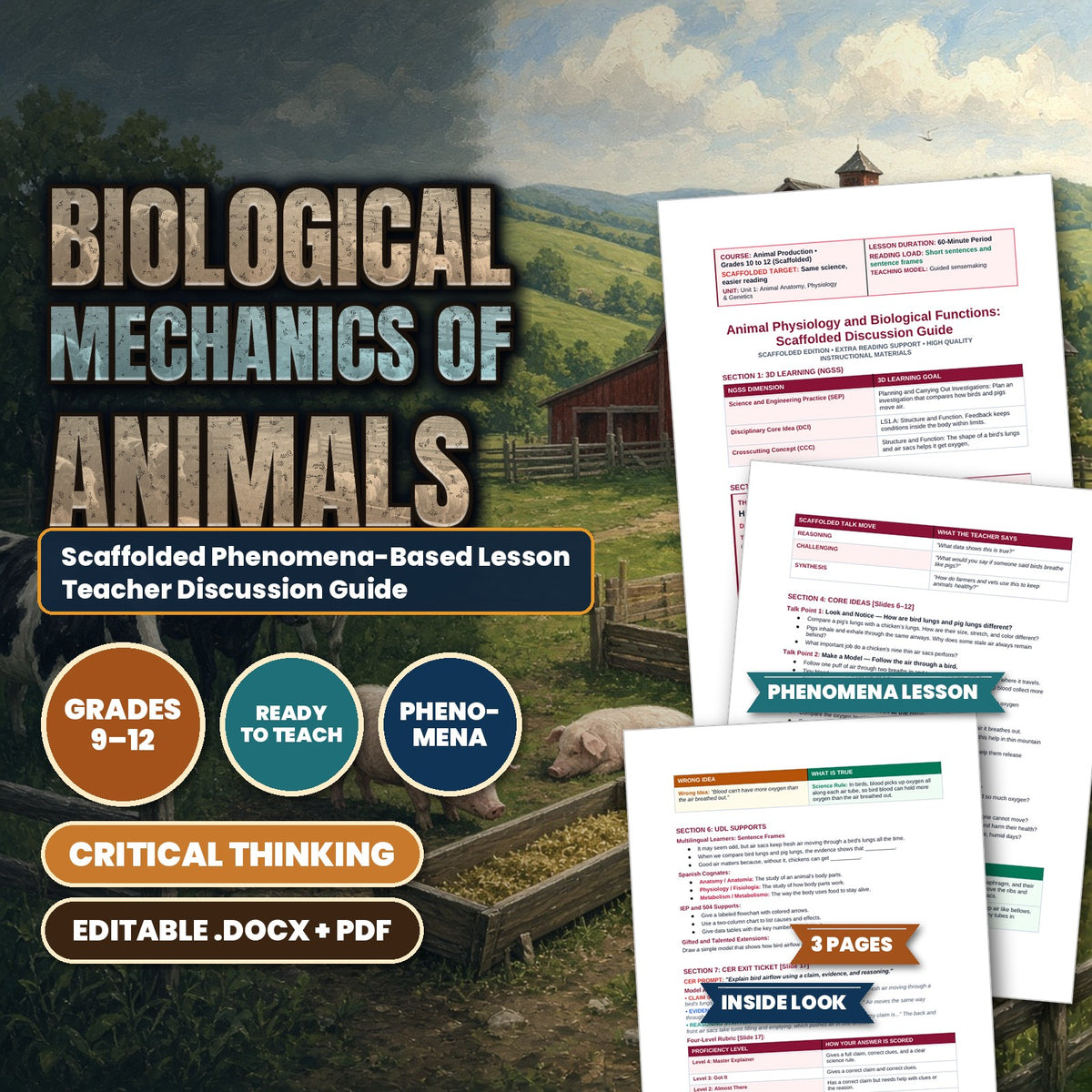 Biological Mechanics of Animals Scaffolded Phenomena-Based Lesson: How Birds Breathe Teacher Discussion Guide cover
