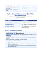 Equine Care & Management Scaffolded Phenomena-Based Lesson: Hindgut Overload and Laminitis in Horses Teacher Discussion Guide sample page