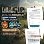 Evaluating the Environmental Impact of Pasture Management Reading Worksheet cover