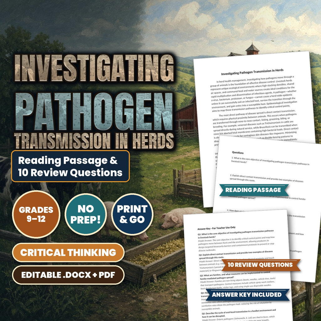 Investigating Pathogen Transmission in Herds Reading Worksheet cover
