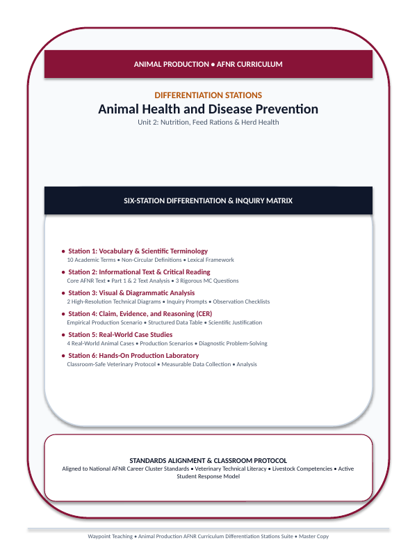 Proactive Animal Wellness and Protection Differentiation Stations sample page