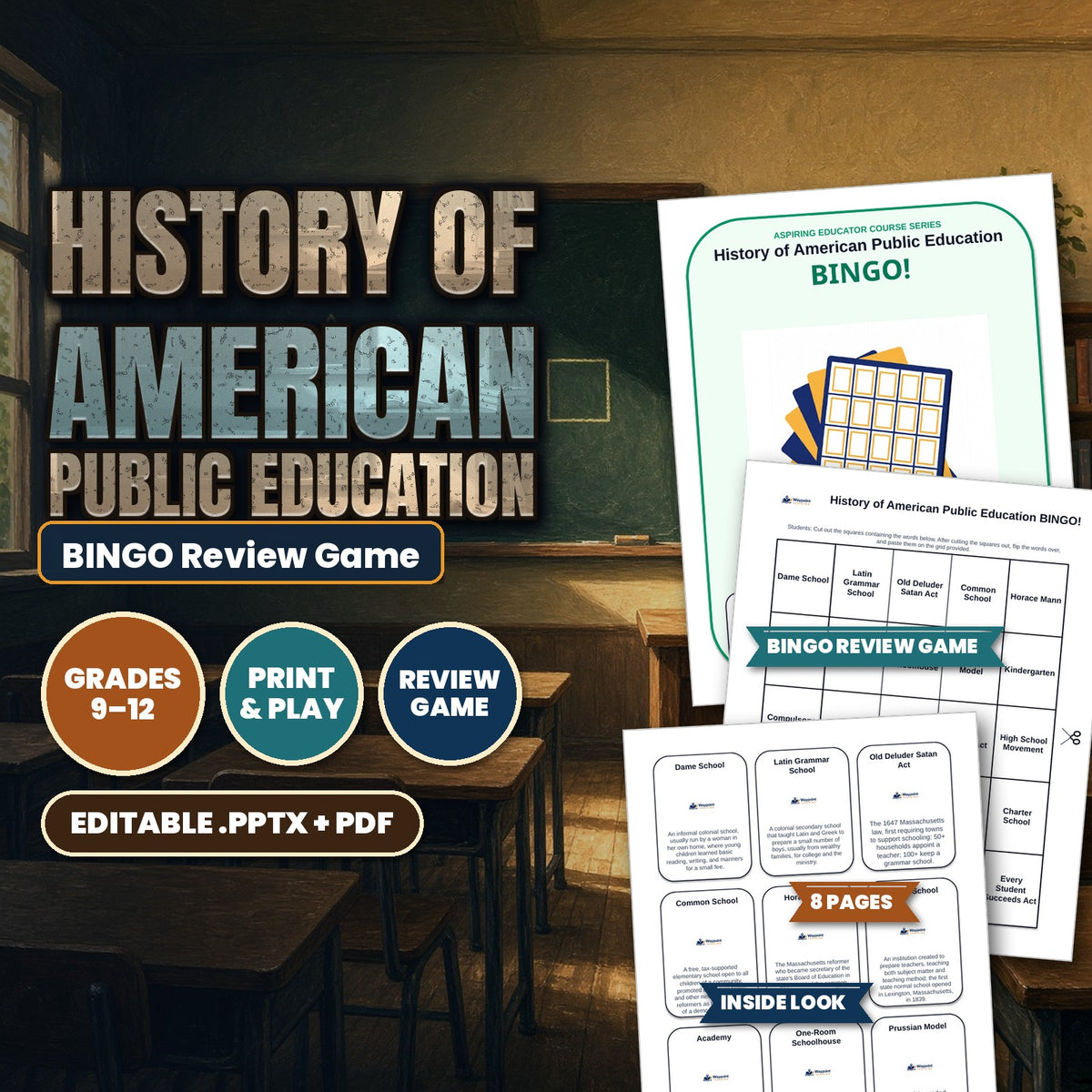 History of American Public Education BINGO Review Game cover