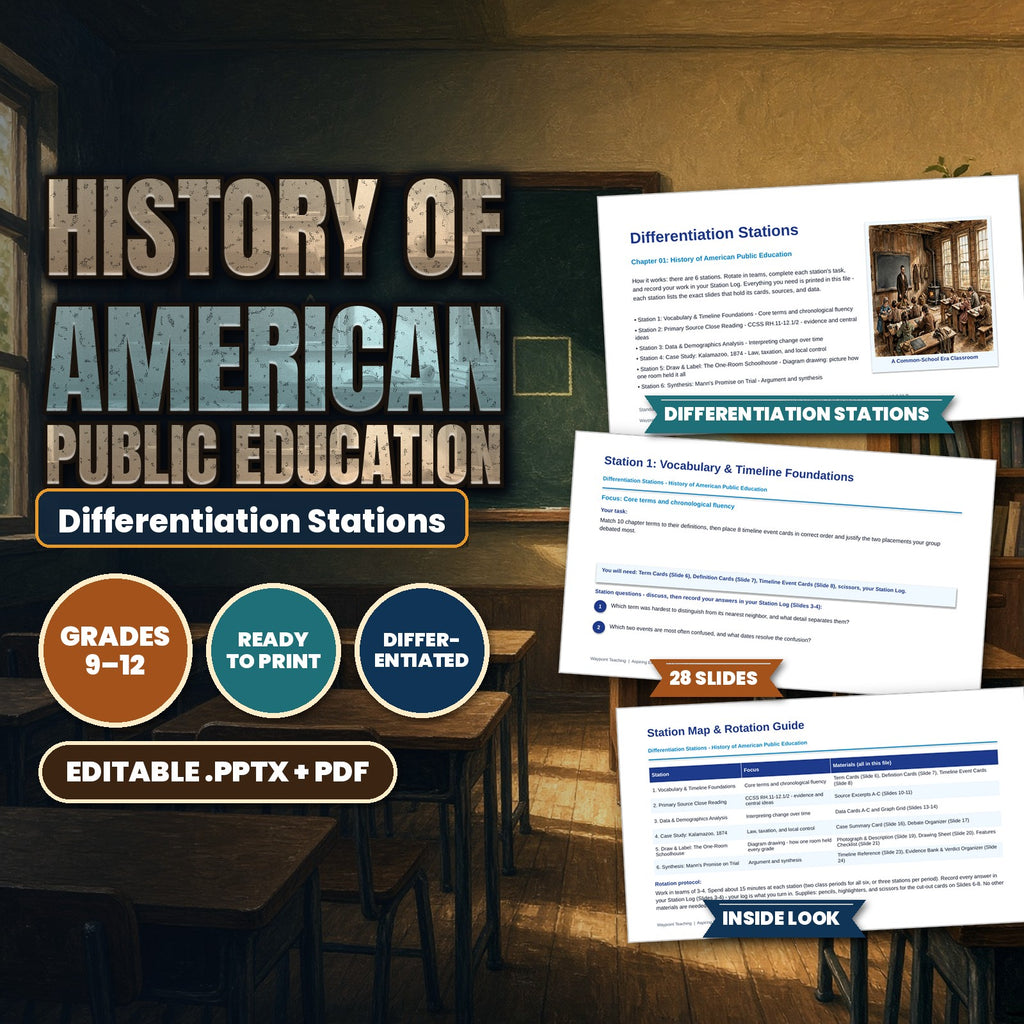 History of American Public Education Differentiation Stations cover