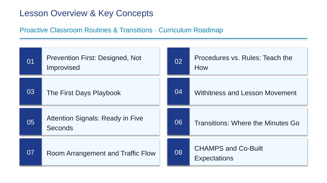 Proactive Classroom Routines & Transitions Slide Show Presentation sample page
