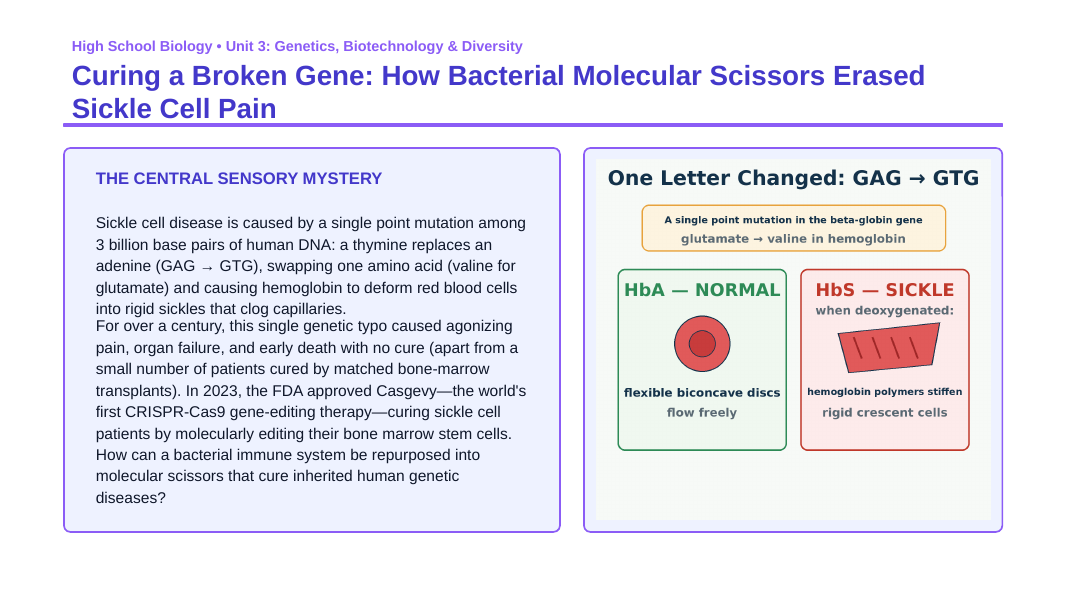 Applied Biology Phenomena-Based Lesson: CRISPR Sickle Cell Gene Editing Presentation sample page
