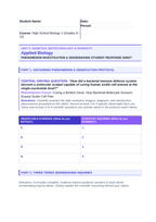 Applied Biology Phenomena-Based Lesson: CRISPR Sickle Cell Gene Editing Student Response Sheet sample page