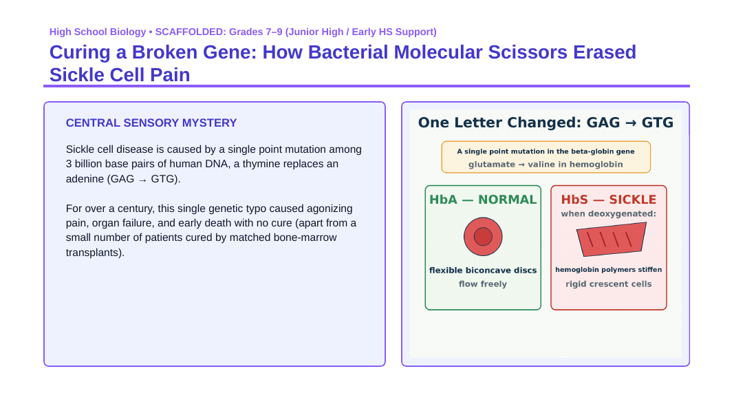 Applied Biology Scaffolded Phenomena-Based Lesson: CRISPR Sickle Cell Gene Editing Presentation sample page