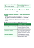 Biodiversity Phenomena-Based Lesson: Chytrid Amphibian Dieoff Teacher Discussion Guide sample page