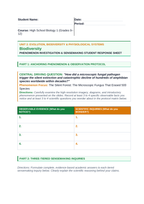 Biodiversity Phenomena-Based Lesson: Chytrid Amphibian Dieoff Student Response Sheet sample page