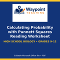 Calculating Probability with Punnett Squares Reading Worksheet cover