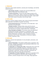 Cell Structure & Function 5E Lesson Plan sample page