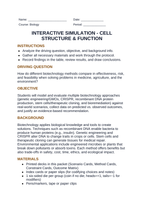 Cell Structure & Function Interactive Simulation sample page