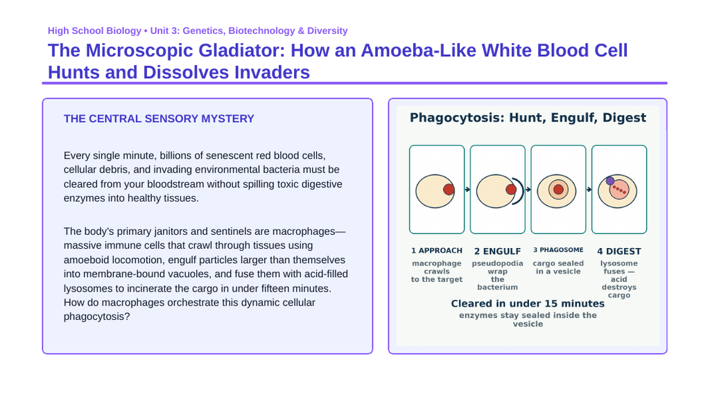 Cell Structure & Function Phenomena-Based Lesson: Macrophage Phagocytosis Presentation sample page