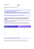 Cell Structure & Function Phenomena-Based Lesson: Macrophage Phagocytosis Student Response Sheet sample page